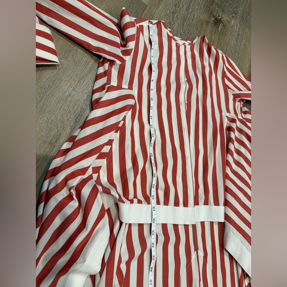 Palmer / Harding Red and White Size 4 Striped Asimetrical Long Sleeve Blouse - Picture 11 of 13